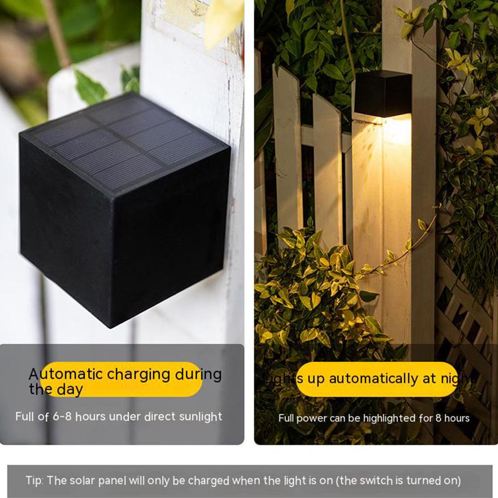 Outdoor Wall Light Solar Waterproof Intelligent Light Control Square Atmosphere Night Lamp For Courtyard Garden