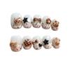 Hand-Painted Press-On Nails Short Square Cat Eye Design Cute Kawaii Style Wearable Nail Tips Women