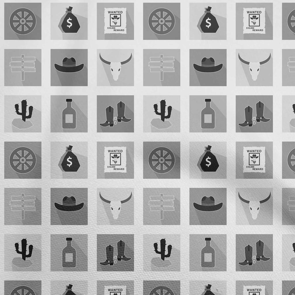 oneOone Bavlněný popelín Šedá látka Kovbojské šicí potřeby Potisk Šicí látka na metr 42 palců