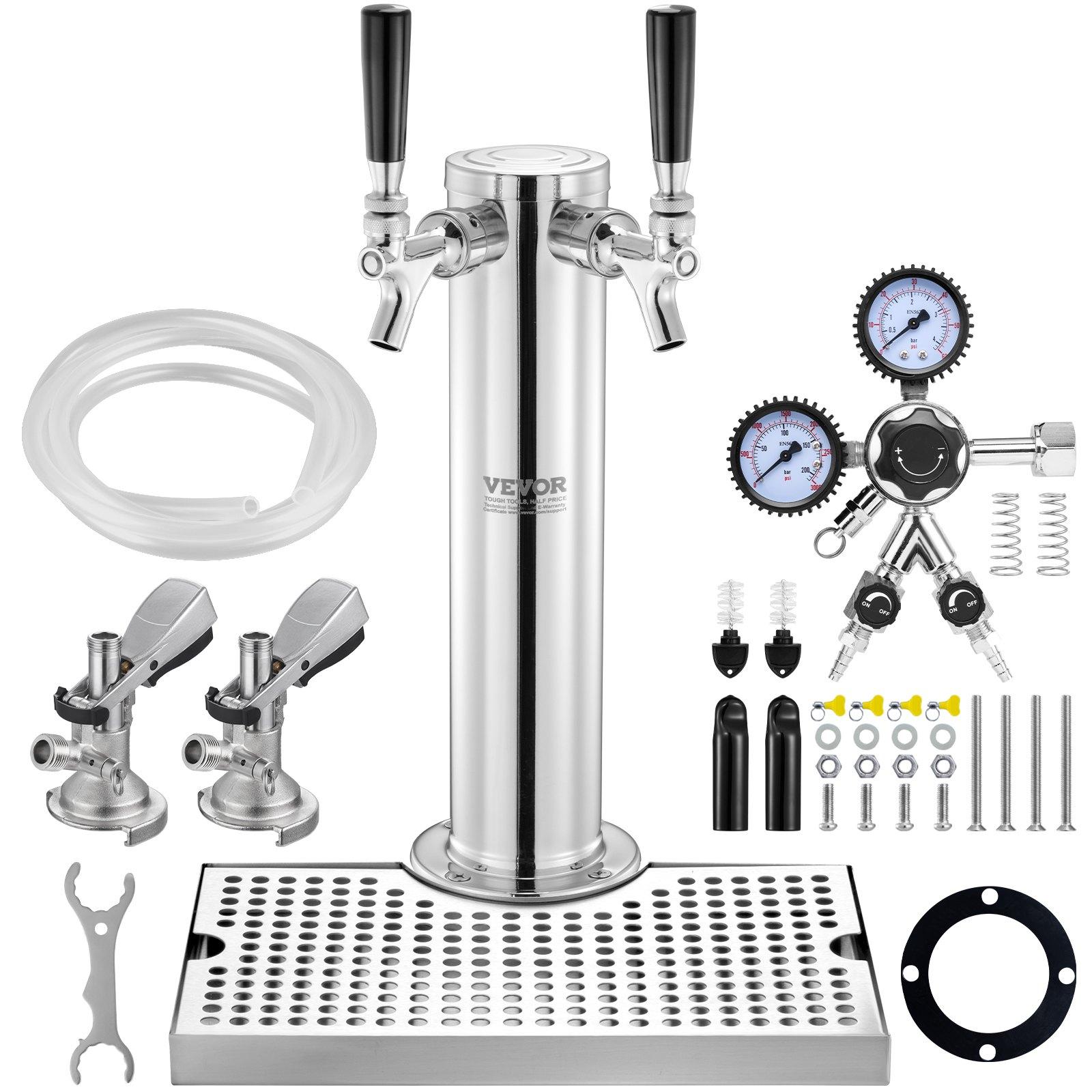VEVOR Kegerator Tower Kit, Dual Taps