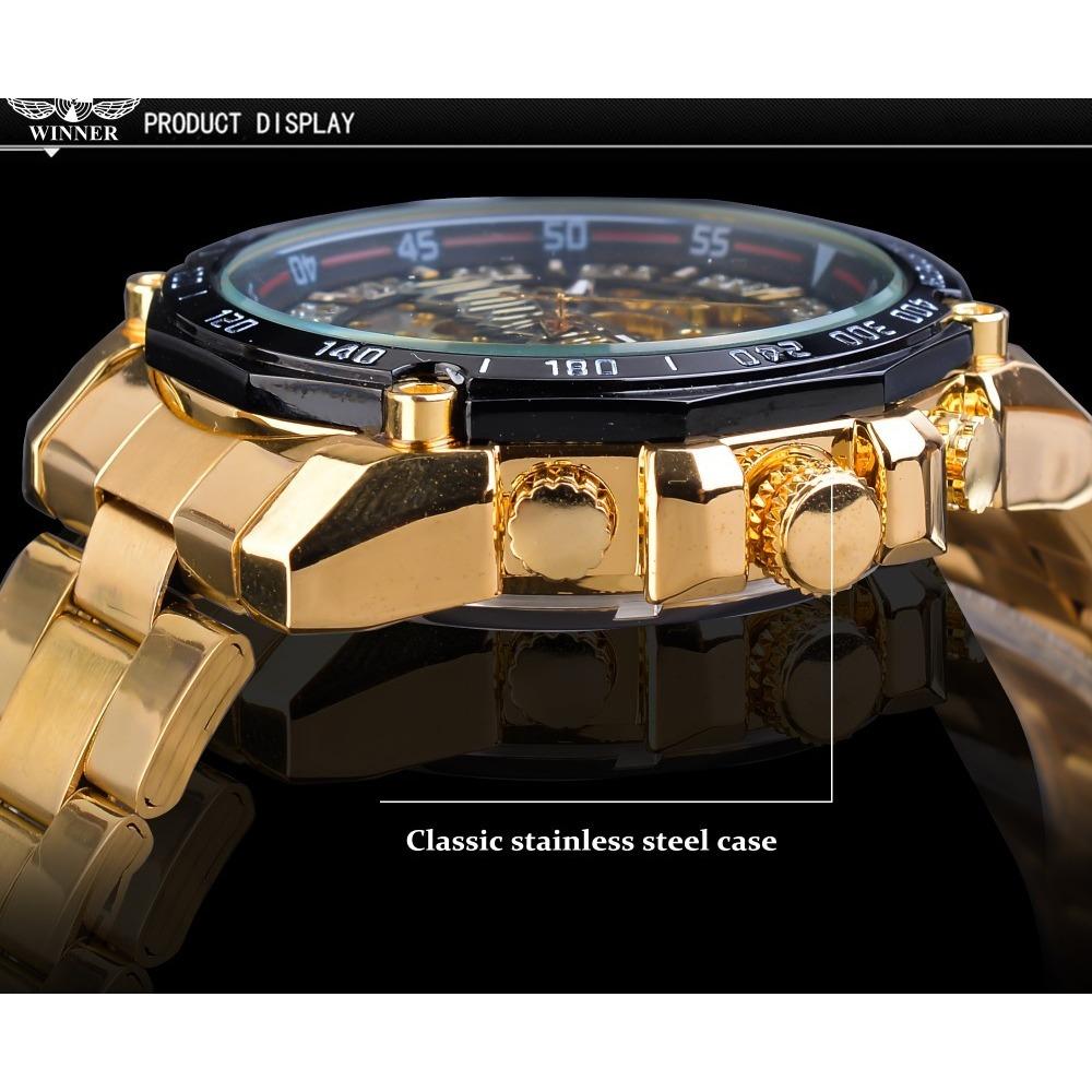 T-winner Men's Fashion Casual Hollow Mechanical Movement Automatic Mechanical Watch