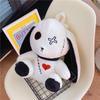 Cute Gothic Rabbit Plush Backpack Small Stuffed Animal Purse Dark Aesthetic Bunny Doll Bag For Halloween