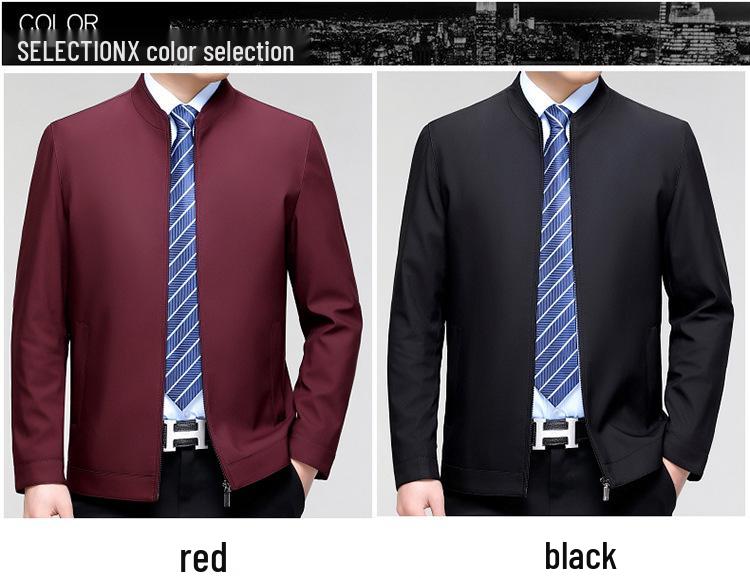 Men’s Stand-up Collar Jacket - 2024 Spring Business Casual for Middle-aged Dads