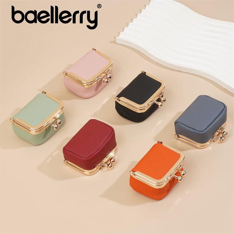 Baellerry Fashion Mini Purse for Women Genuine Leather Ring Earrings Jewelry Storage Box Ladies Coin Purse GZW