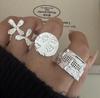 Xiaomi 925 Sterling Silver Rings for Women Couple Minimalist Handmade Simple Wide Flower Ring Set Party Jewelry Gift Prevent Allergy