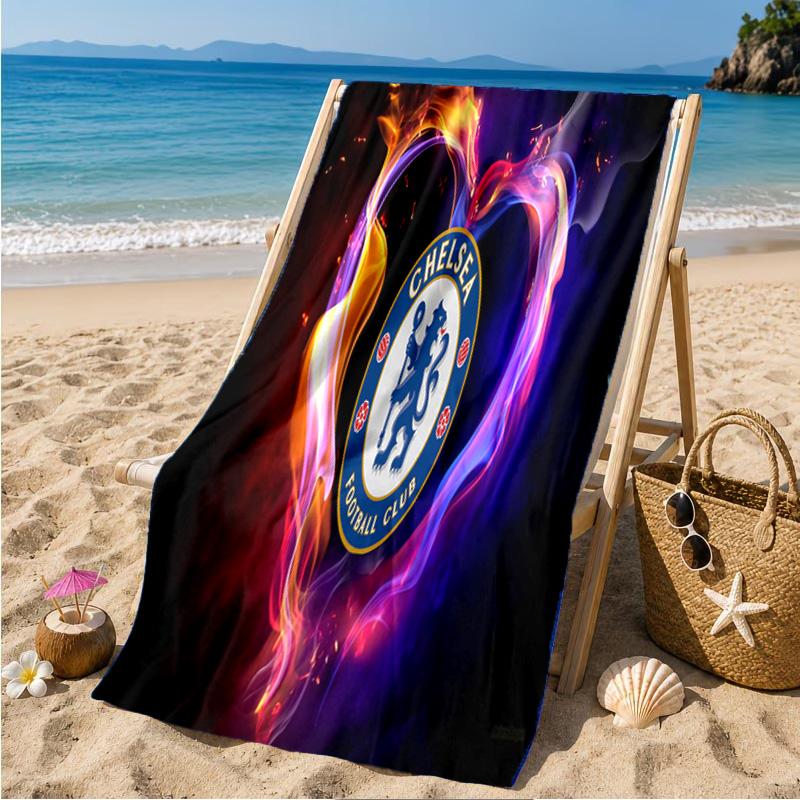 Chelsea Football Club Crest Beach Towel Microfiber Beach Towel, Lightweight and Quick-Dry, for Summer Travel, Swimming Pool Fan Birthday Gift