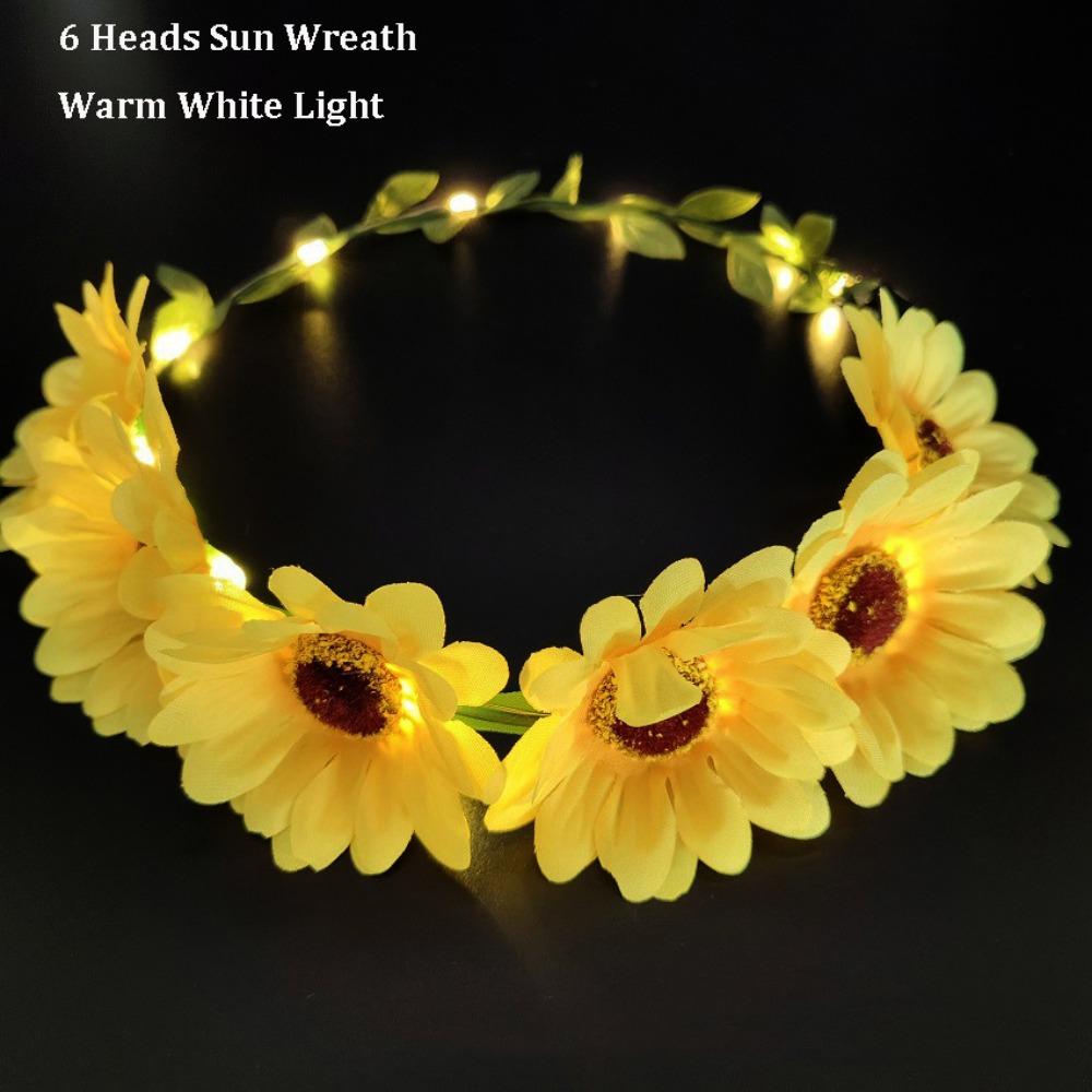 23X23×1cm Sun Flower Ring 6/7/10 Heads Simulation Flower Women Girl Birthday Favor 1