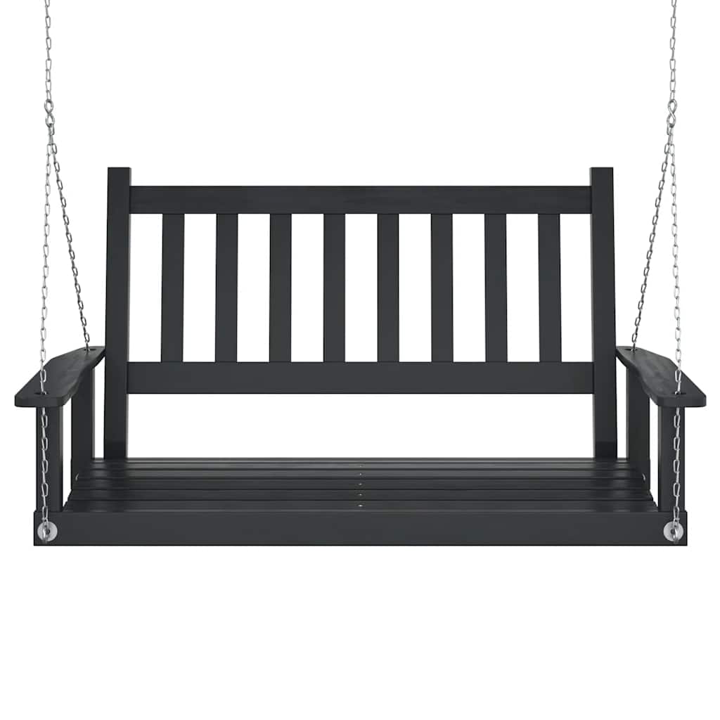 Vidaxl Garden Swing with Metal Chains, Black, Fir