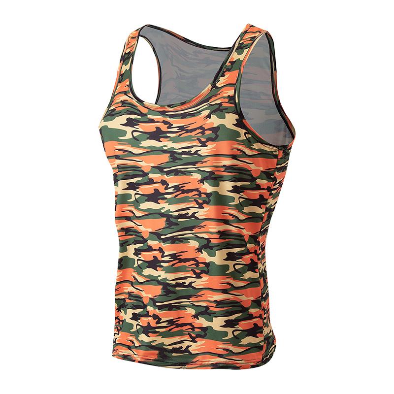 Men's Summer Multicolor Camouflage Combination Vest Teenagers Plus Size Sports Fitness Running Jacket Joker Stripe T