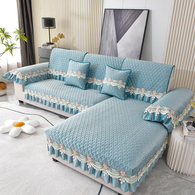 Plush Sofa Covers Four Seasons Sofa Towel Fabric Seat Cushion Backrest Towel Simple Modern Couch Cover Non-slip Sofa Bed Cover