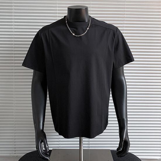 Herren Rundhals-T-Shirt Einfach Einfarbig Sommer-T-Shirt Atmungsaktiv Locker Geschnitten Stilvolles T-Shirt für Büro Dating Party Streetwear