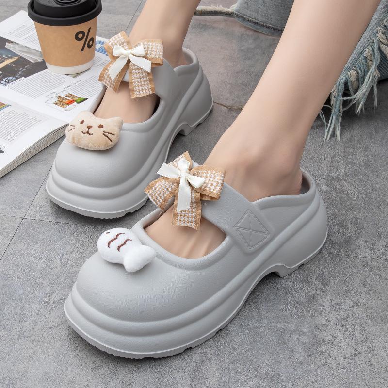 EVA British Style Non-Slip Girls' Closed-Toe Fashion Shoes – 7cm Thick Sole for Height Increase