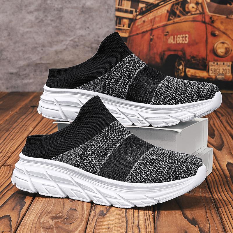 Women's Sandals Backless Walking Sneakers Summer Couple Slip On Mule Socks Shoes Closed Toe Slippers Men Clogs Over Sized