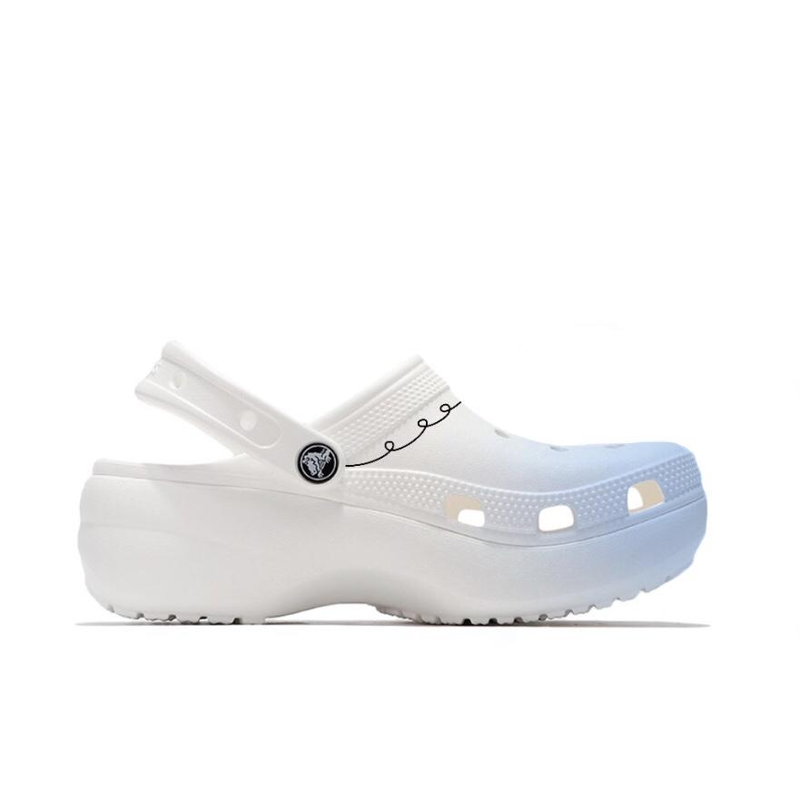 Crocs Classic Platform Clog Mandala Girl's School Style EVA Hole Shoes Unisex Blue Pink