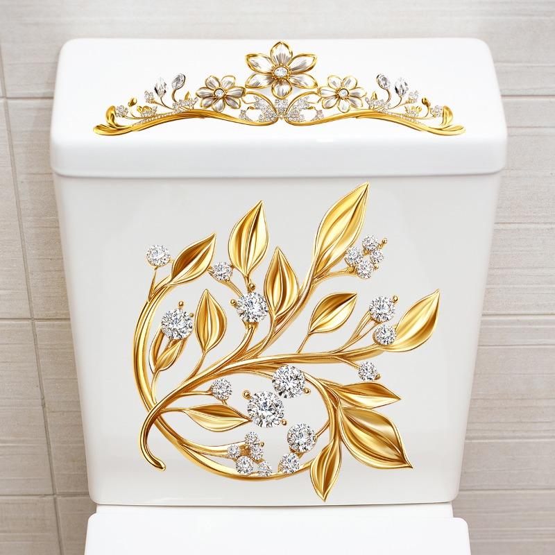 

Bathroom Toilet Seat Wall Sticker Self-adhesive DIY Detachable PVC Toilet Sticker, Suitable for Bathroom Toilet Decoration 30x40cm