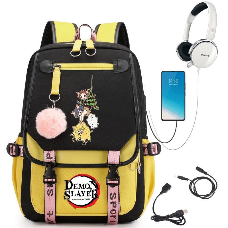 Demon Slayer Anime-Peripherie Rucksack stilvoller Anime-Themen-Schülerrucksack 0084