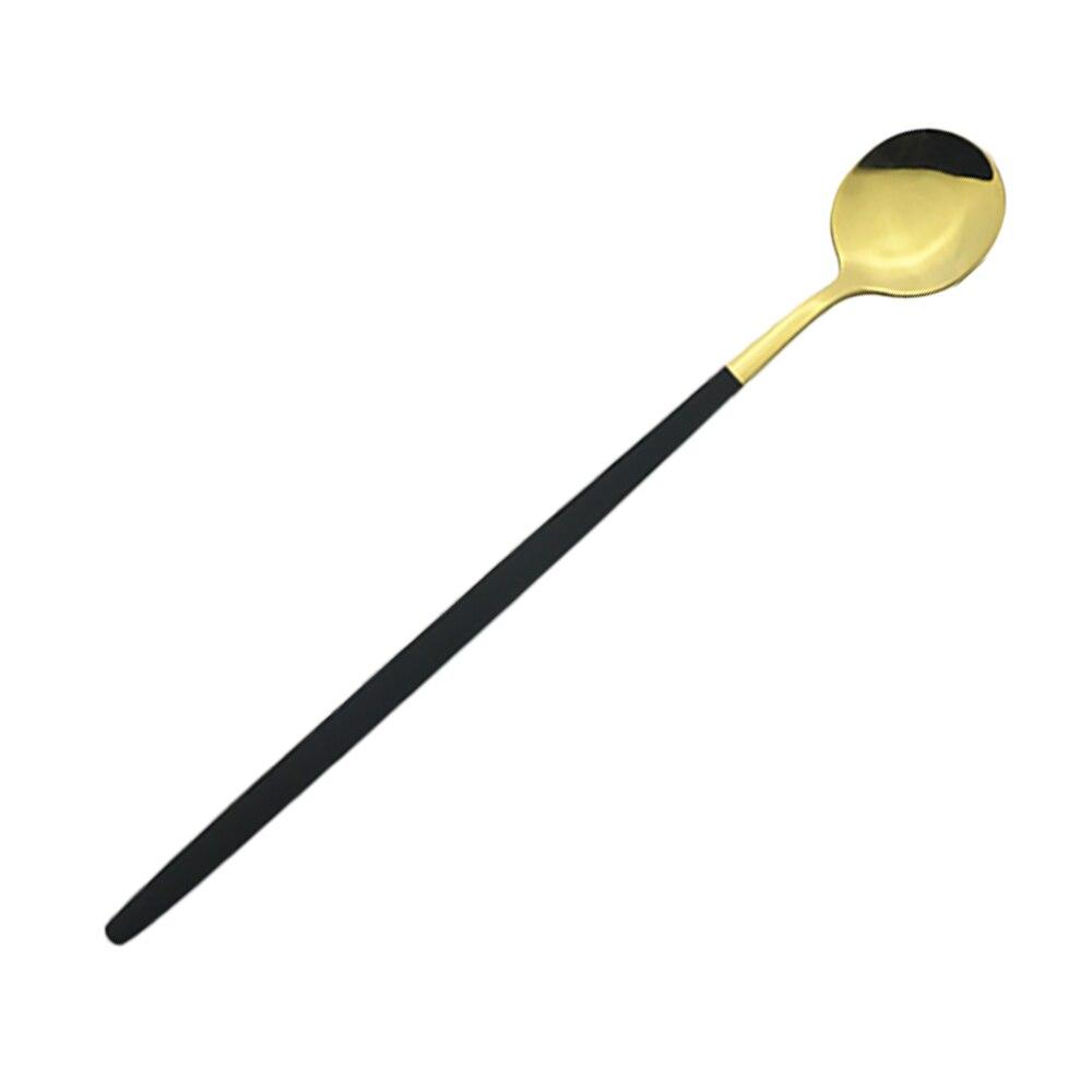 Colorful Dessert Tea Spoon Dinnerware Juice Coffee Stir Spoon Cutlery Set Ice Cream Long Handle Scoop Stainless Steel Tableware