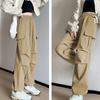 Solid Color High Waist Trousers Straight Sweat Pants Women Fashion Wide Leg Loose Pants  Sports