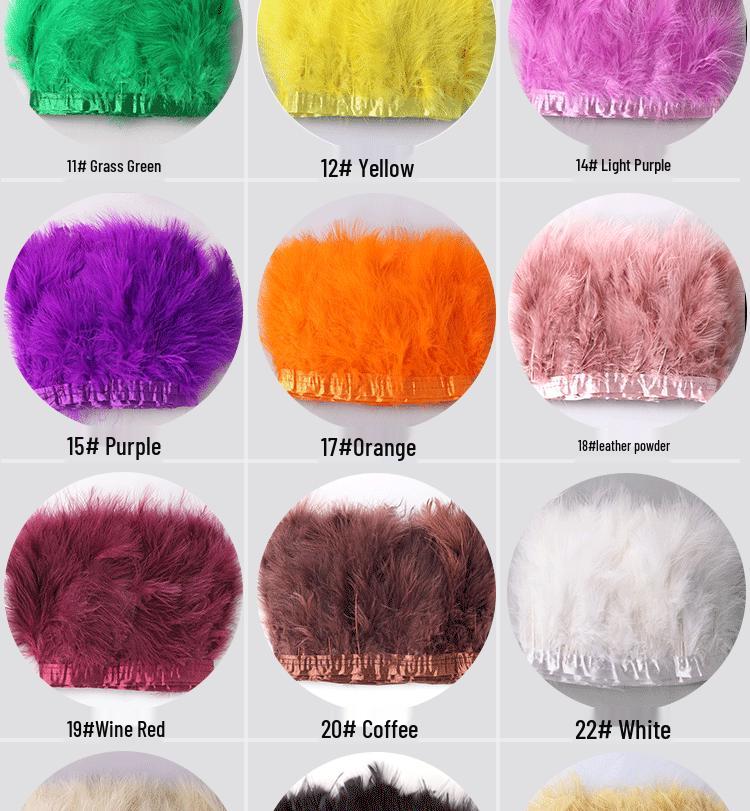 Turkey Feather Velvet Ribbon for DIY Wedding, Latin Headwear, and Clothing Accessories