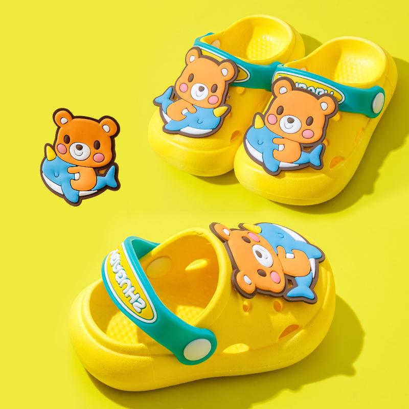 Léto Nové Dětské studené pantofle Vnitřní protiskluzové a měkké dno Pohodlné Roztomilé dětské dírkové boty, domácí pantofle pro chlapce a dívky