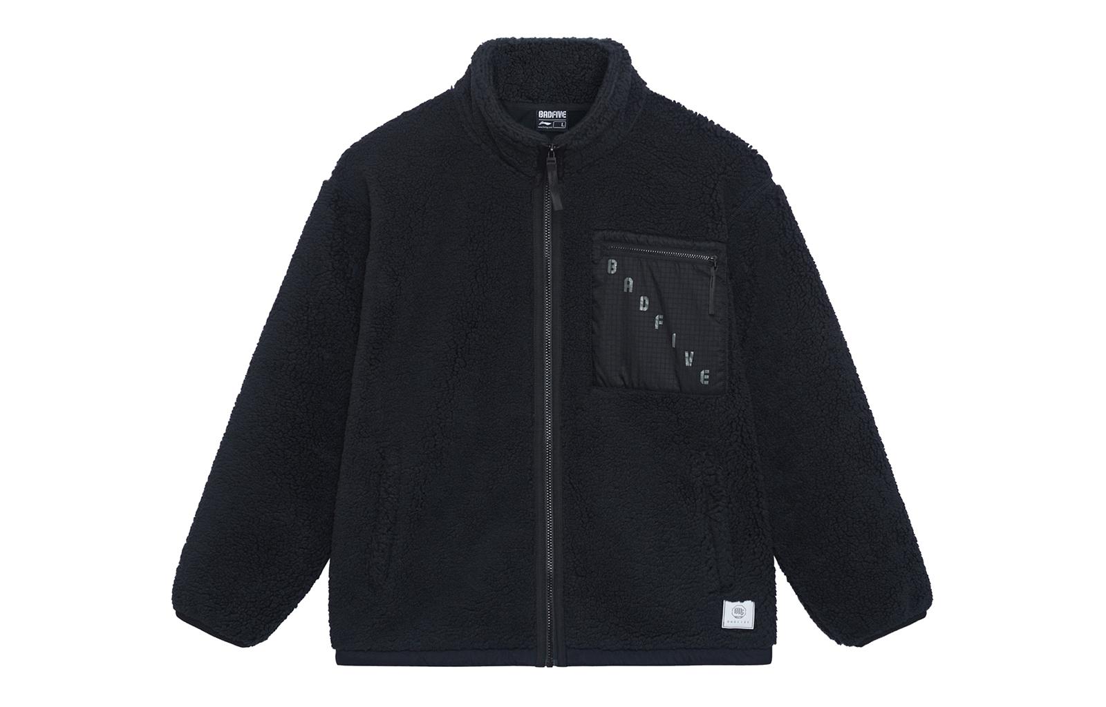 Li Ning BADFIVE Jackets Men s Black Stand Collar Thickened Other AFDSA67-4 XL