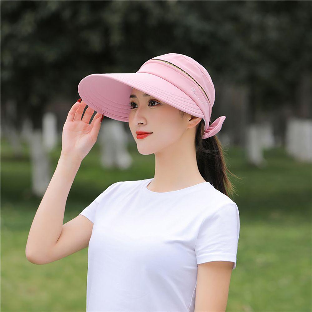 Beach Ladies Cycilng Big Brim Travel Empty Top Removable Sun Hat Women Cap Bucket Hat Fisherman Hat