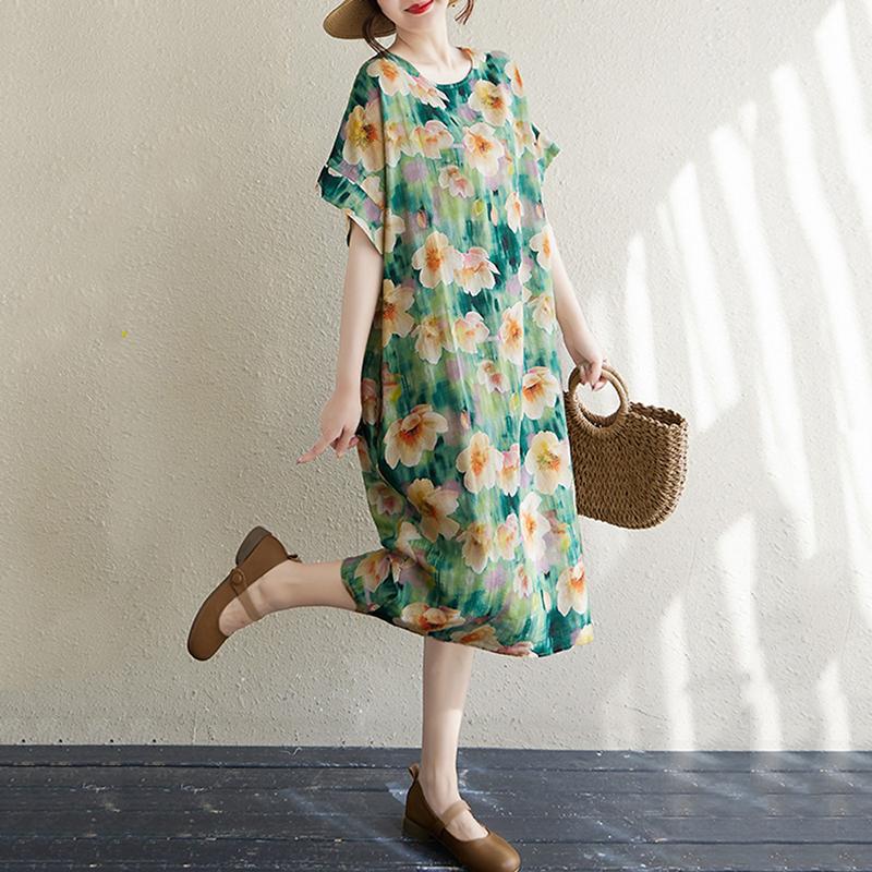 Xitao Print Floral Short Sleeve Dress ZMY1114