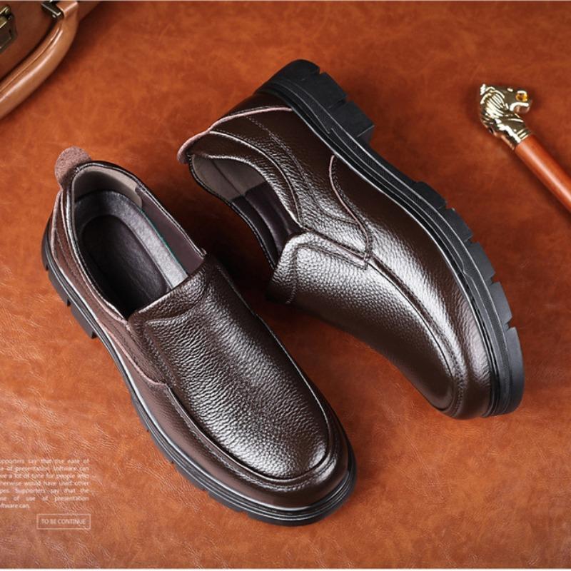 FashionSpring Autumn Fashion Casual Leather Shoes for Men Designer New Wedge Soft Sole Man Dress Shoes Fashion Casual Loafers Male