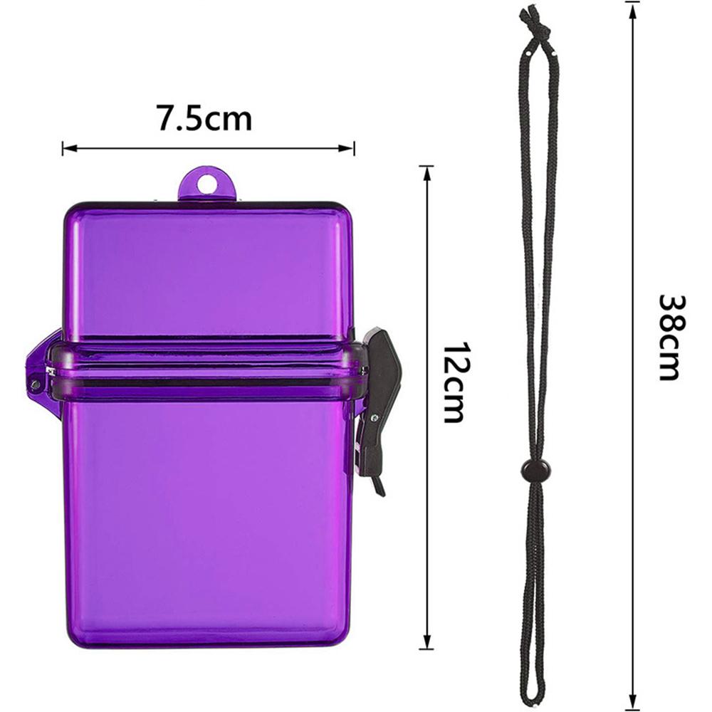 1pc Scuba Diving Kayaking Waterproof Dry Box Gear Accessories Container Case & Rope Clip for Money ID Cards Keys фиолетовый