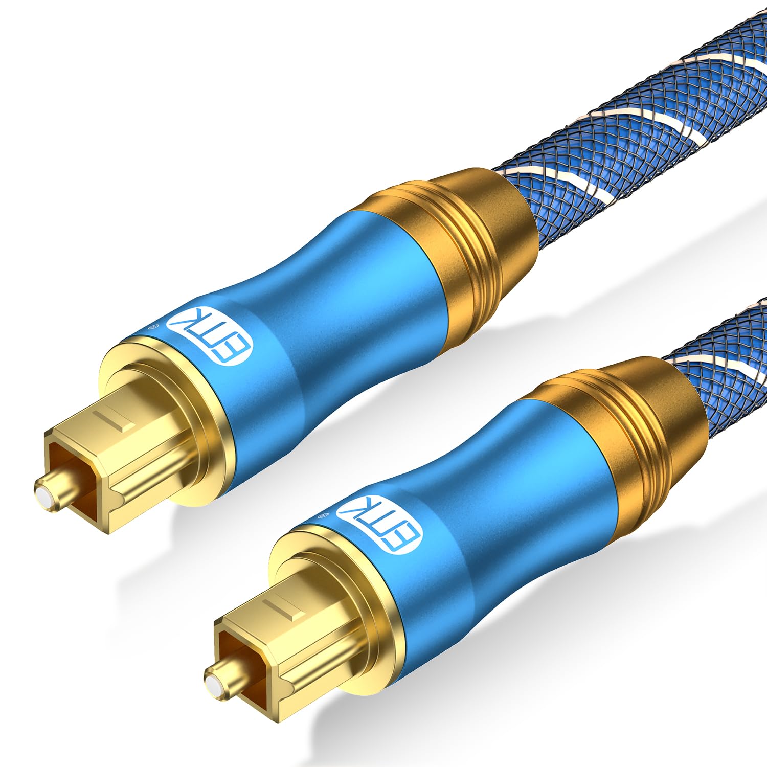 

EMK Optical Digital Cable, SPDIF Optical Toslink Optical Cable, Square, Gold-Plated, Highly Durable, for PS4, Soundbars, TV Speakers, and More (Blue,