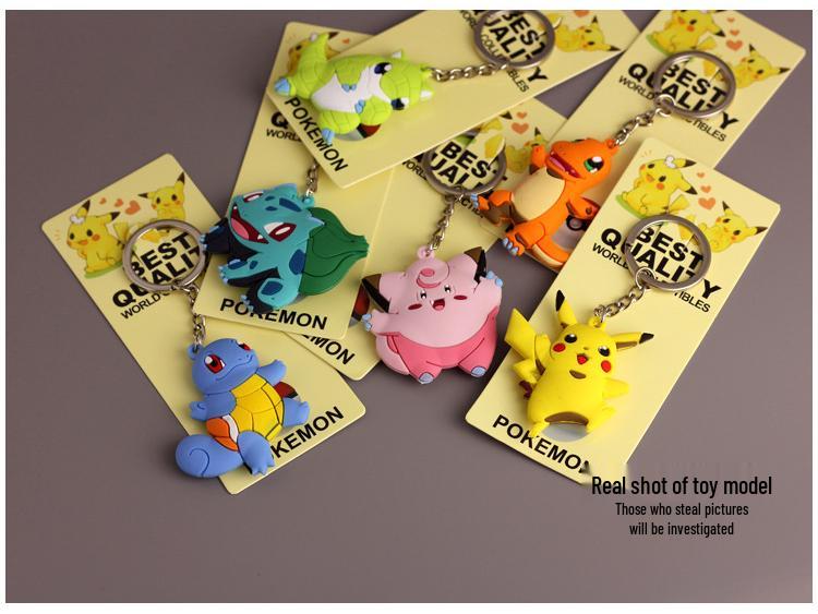 Little Elf Pikachu Keychain: Soft PVC Pokémon Pendant Toy