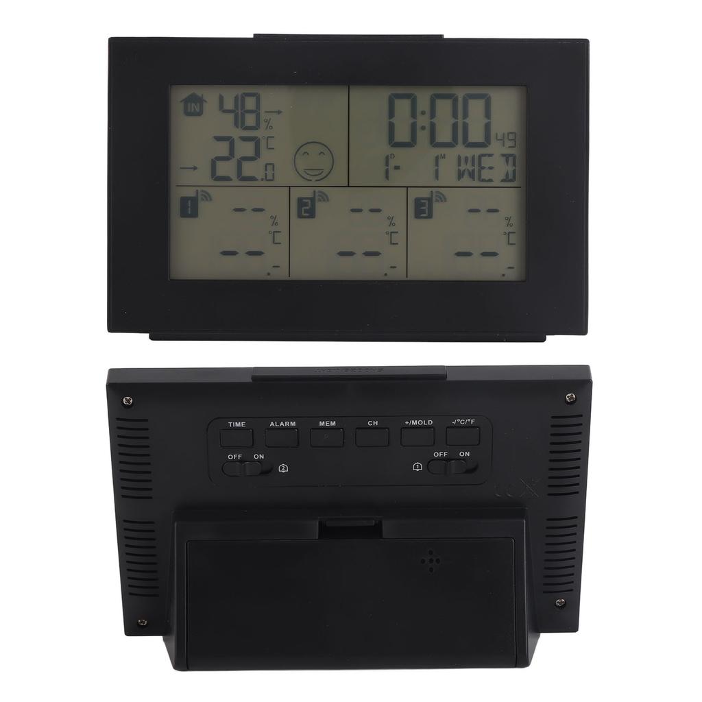 Orologio Meteo Termometro Wireless a 3 Canali per Interni ed Esterni Monitoraggio di Temperatura e Umidità