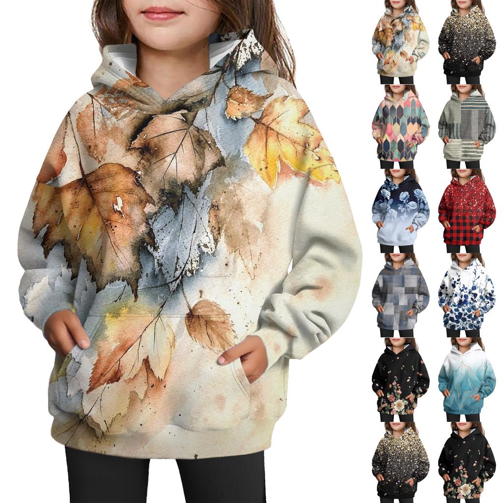 Girls' Hooded Tie-Dye Sweatshirt - Pullover Print Top