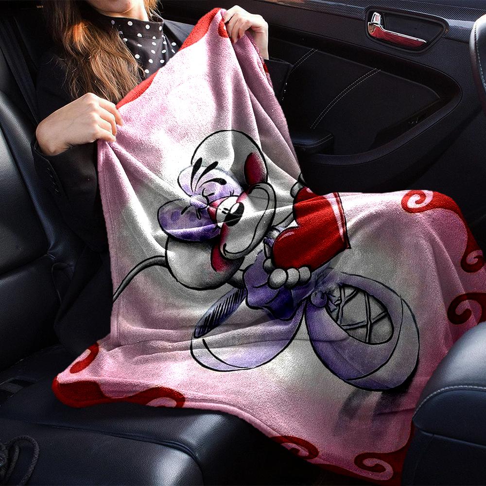 Love Mouse Heart Illustration Blanket Soft Throw Blanket For Home Bedroom Bed Sofa Travel Office Solid Christmas Blanket