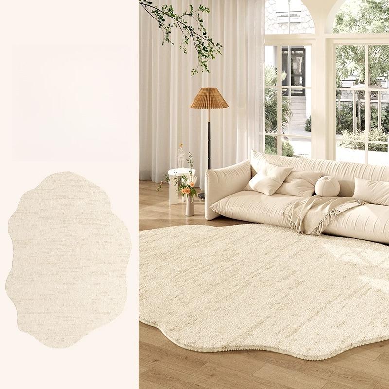 Fluffy Soft Lounge Floor Mat Thickend Plush Bedside Rug Cream Style Bedroom Decor Plush Irregular Shapes Carpets For Living Room