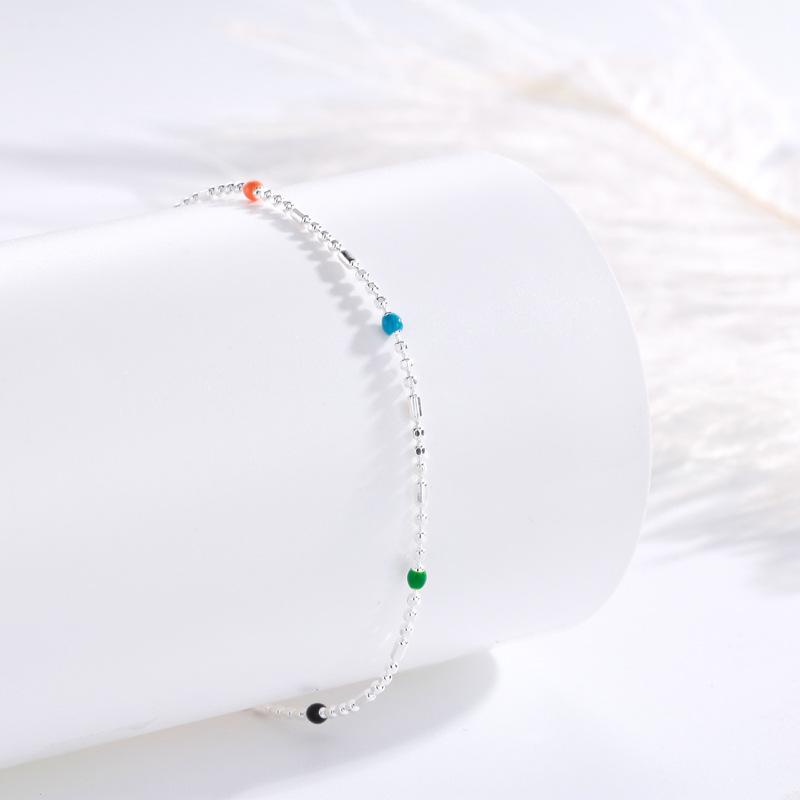 

Радужный браслет Doudou для женщин, простой и небольшой дизайн, стиль Sense Ins, цветные круглые бусины, ювелирные изделия для женщин