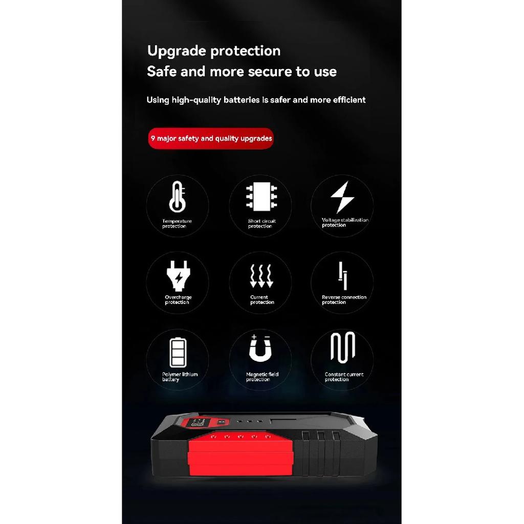2026 Portable Car Jump Starter Power Bank Car Booster Charger 12V Starting Device Petrol Diesel Car Emergency Booster
