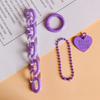 Sweet Cartoon Cute Heart Shaped Keychain Pendant Creative Chain Key Ring  Bag Hanging Decoration Accessories Gifts