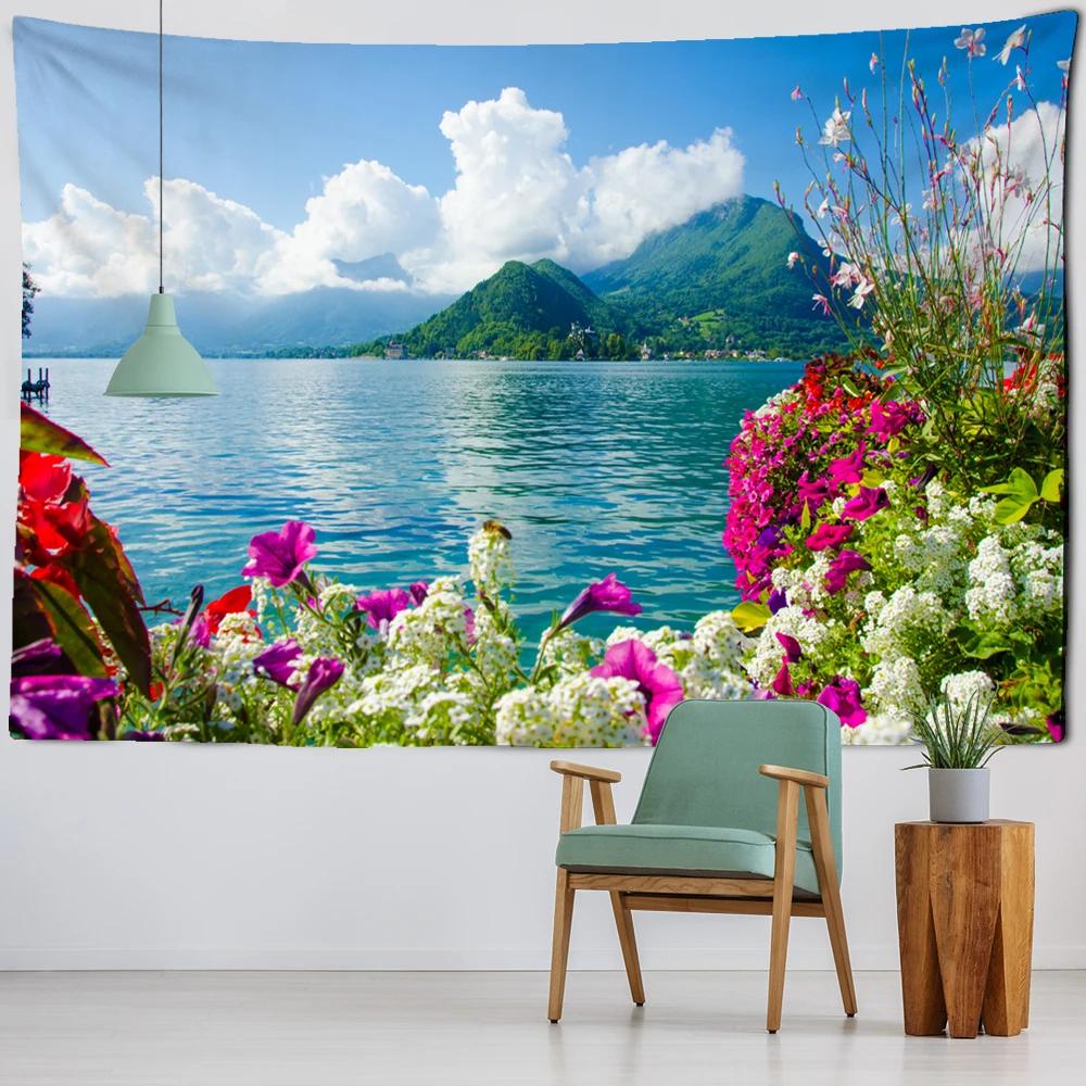 Nordic psychedelic hanging fabric background wall covering home decoration wall blanket tapestry bedroom wall hanging