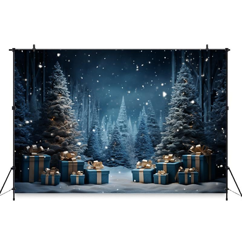 Mocsicka Christmas Tree Backdrop Photography Props Winter Snowflake Forest Decorations Children Party Photo Background Wallpaper