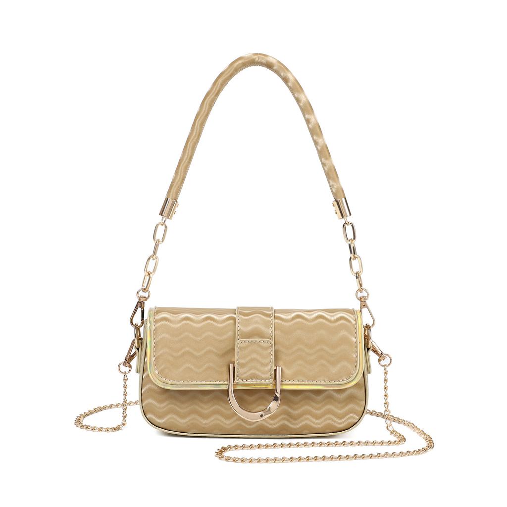 High-end Style Small Square Clutch Bag with Shoulder Strap and Small Side Pocket Accessory for The Underarm Area