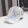 New Thin Mesh Breathable Baseball Cap Creative Sequin Flower Rhinestone Fashionable Sweet Cap Personalized Trendy Hat