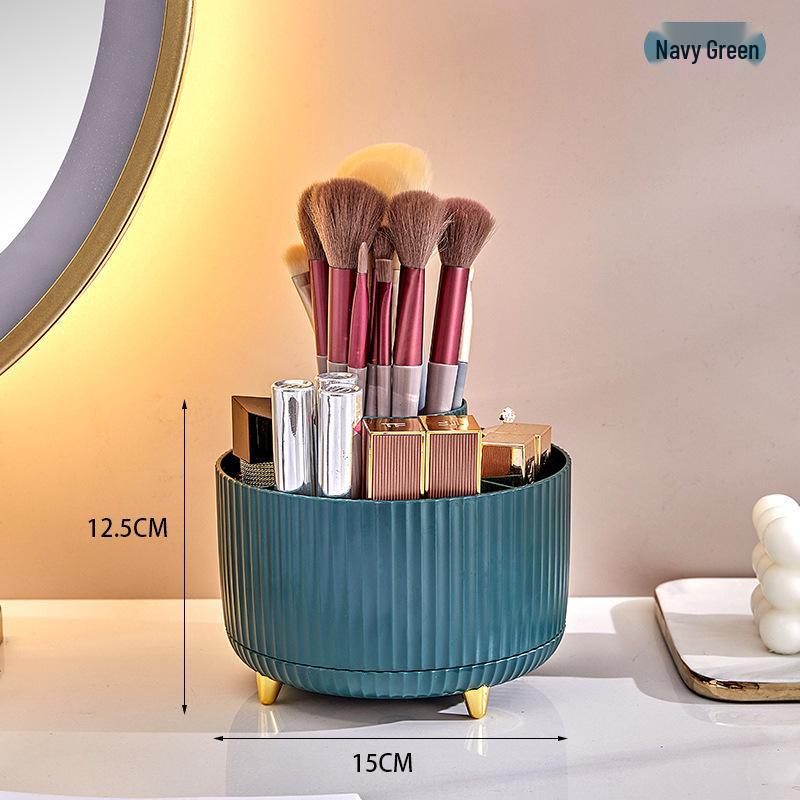 Rotating Plastic Pen Holder & Cosmetic Organizer - Luxurious Desktop & Tabletop Storage Solution