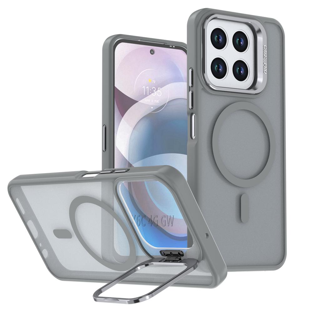 KEYSION Lens Stand Magnetic Phone Case for MagSafe for HONOR X6c X5b Plus Matte Translucent Shockproof Cover for Honor X5b Plus X6c