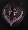 Stylish, Full-Diamond Colorful Collarbone Necklace, Earrings Set, Dress, Dinner Party, Exaggerated Accessories
