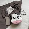 Bags cute cow small bag 2025 new Mori sweet girl foreign style versatile single shoulder messenger small round bag