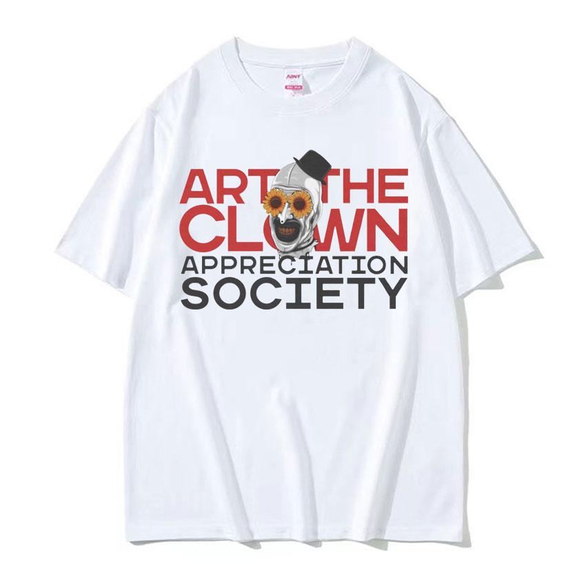 Art The Clown Appreciation Society Tee Shirt Funny Meme T Shirt Men Women Harajuku Y2k Oversized 100 Cotton Tshirt Streetwear