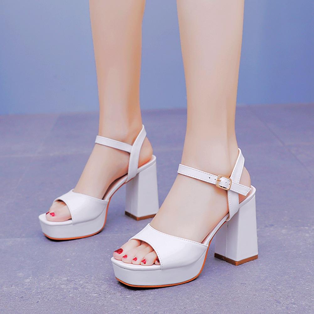 Fashion Women Party Evening Wedding Shoes for Women Summer Fashion Women Platform Super High White Peep Toe Sandals Plus Size 34-42