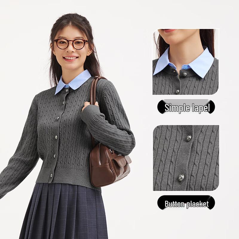 Hotwind Women's Collared Cable Knit Sweater