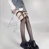 Ladies' Black Rivet Fishing Net Knee High Socks Hollow Socks Long Black Silk Suspender Sexy Silk Mesh Stockings